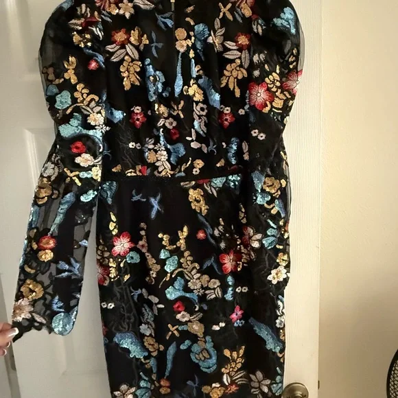 Bronx and Banco | Dresses | Bronx And Banco Black Dress With Multicolor Floral  Embroidery | Poshmark